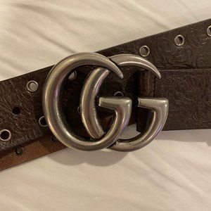 GUCCI Wide GG Leather Belt